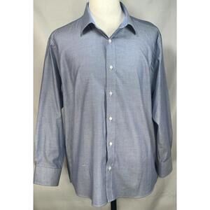 Nautica 100% Cotton Button Up Shirt Blue Men's XL 17.5-32/33